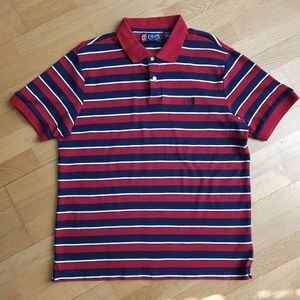 Chaps Est.1978 Large Red Navy Short Sleeve Polo Shirt